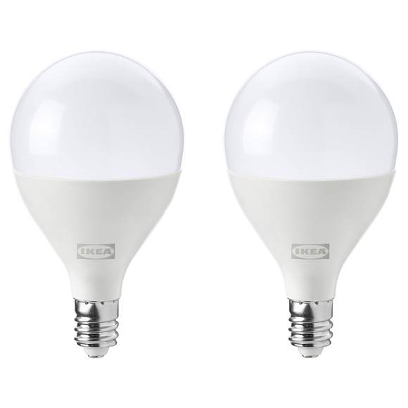 IKEA SOLHETTA LED Bulb E12 800 Lm Dimmable/globe Opal 2 Pack 2" 005.504.98 - Picture 1 of 1